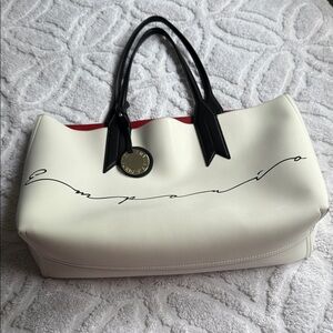 New Emporio Armani White and Black Tote Bag